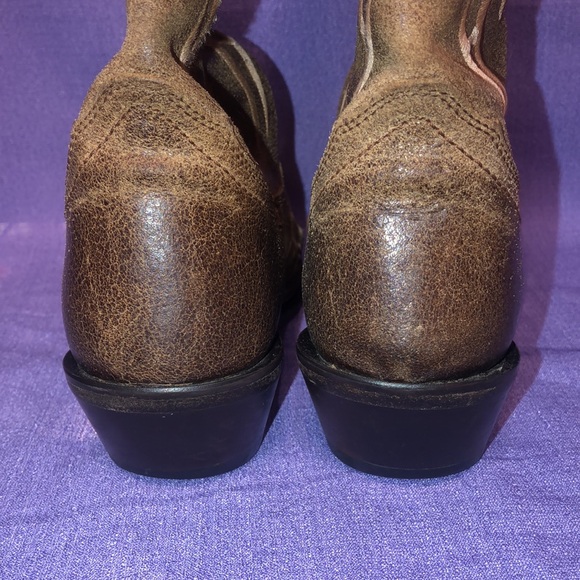 Used Women’s Justin Embroidered Boots Size 8.  BRL9753 Distressed Cafe Snip Toe - Picture 7 of 16